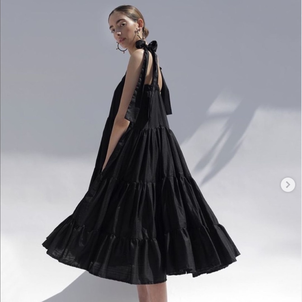 Wanida Boutique Midi Bow Tiered Dress